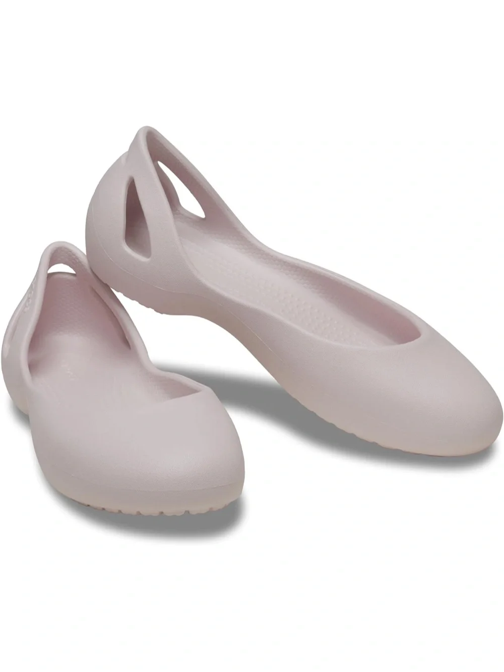 CROCS Women's Slip-On Ballet Flats in cream/white